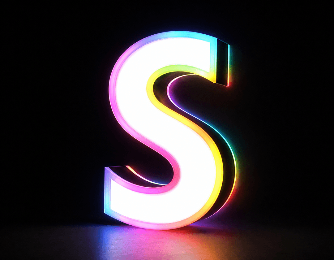 Letra caixa S com LED duplo